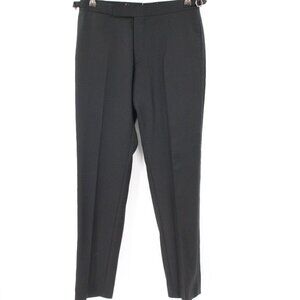NWT Suitsupply pants men's 30 black brescia tuxedo trousers flat front wool